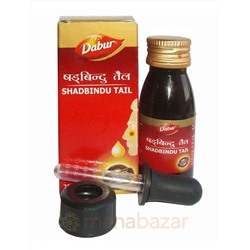 Масляные капли Шадбинду, для лечения уха-горла-носа, 25 мл, производитель Дабур; Shadbindu Tail, 25 ml, Dabur