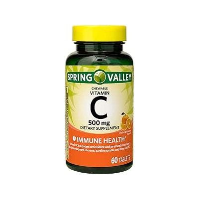 Spring Valley Chewable Vitamin C 500mg Orange Flavor 60 Tablets
