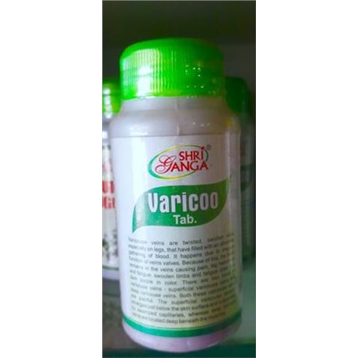 Varicoo tab Шри Ганга Варикоз,120 таблеток по 500 мг