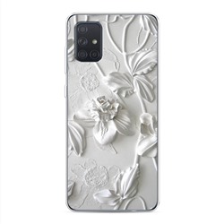 Силиконовый чехол Гипсовые цветы на Samsung Galaxy A71 4G