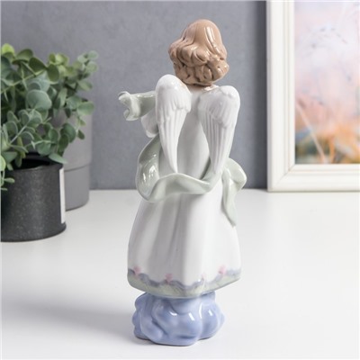 Сувенир керамика "Ангел-девушка с птицей в руках" цветной 23,5х7,5х9 см