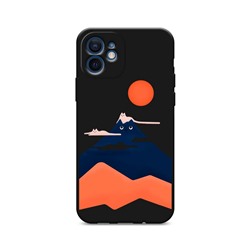 Матовый силиконовый чехол Кот-гора на iPhone 12 mini