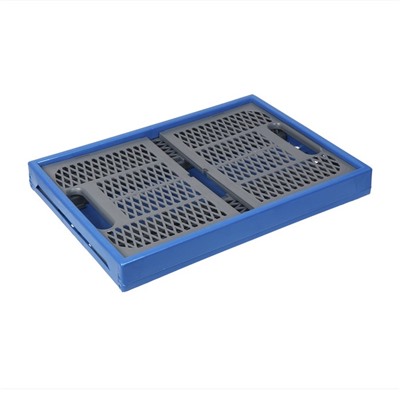 Ящик складной, пластиковый, 47 × 34 × 23 см, на 30 кг, сине-серый