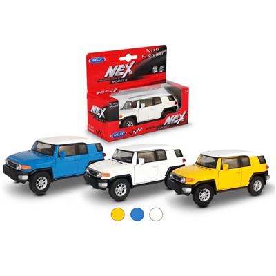 Welly. Машинка 1:38 "Toyota FJ Cruiser" пруж. мех., цвет в ассорт. арт.43639LW