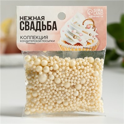 Посыпка кондитерская мягкая: белая, 50 г.