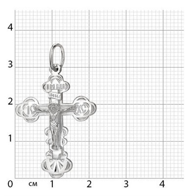 крест из серебра штампованный белый