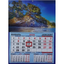 Календарь одноблочный большой 2024г. Природа Скалистый берег КШ-24605