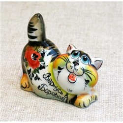 Фигурка кот Чеширский - Привет, гжель цветная