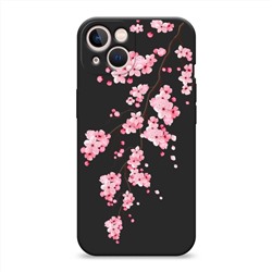 Матовый силиконовый чехол Розовая сакура на iPhone 13