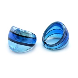 Перстень из муранского стекла модель16 цв.синий