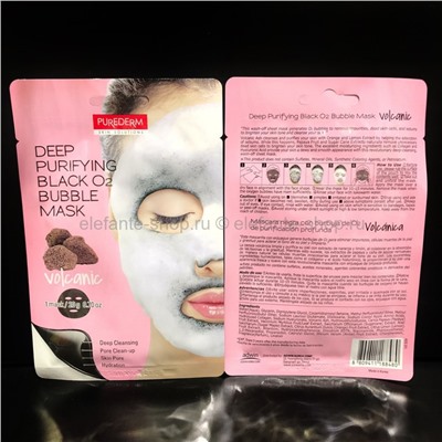 Очищающая кислородная маска для лица Purederm Deep Purifying Black Bubble Mask Volcanic 20g (51)