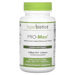 Hyperbiotics Pro-Men со смесью фитосом Curcumin Indena, 5 миллиардов КОЕ, 60 таблеток замедленного действия