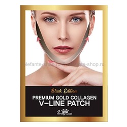 Маска для коррекции контура лица Pretty Skin Black Edition Premium Gold Collgen V-Line Patch (125)