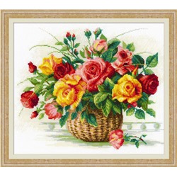 Набор для вышивания Риолис 1722 Корзина с розами, 35*30 см