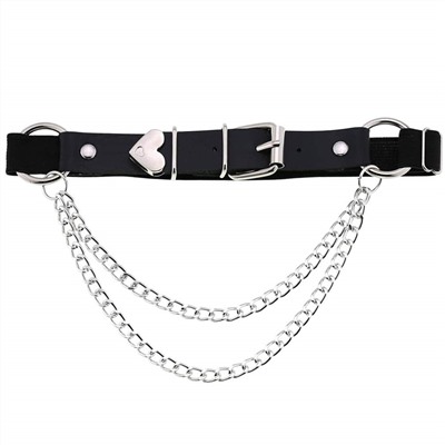 Подвязка кожаная на ногу "Anklet necklace" с цепью, регулируемая