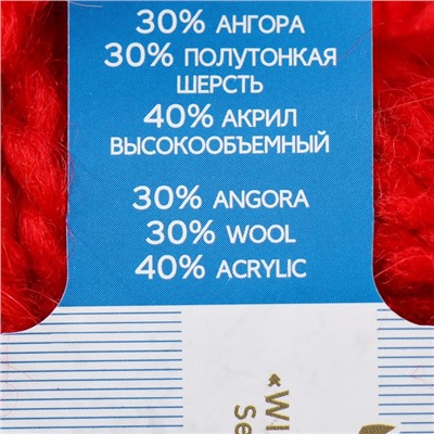 Пряжа "Северная" 30% ангора,30% п/тонкая шерсть,40% акрил объёмный 50м/50гр (88-кр. мак)