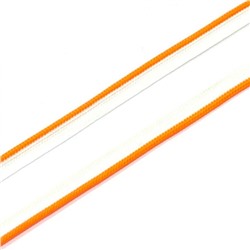 Кант декоративный полоса белый оранжевый 1см МО-494 1 метр