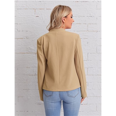 SHEIN BIZwear Blazer mit Einfarbig eingekerbtem Kragen, Arbeitskleidung