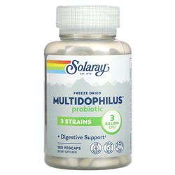 Solaray Мультидофилус Пробиотик, 3 миллиарда КОЕ, 180 вегетарианских капсул - Solaray