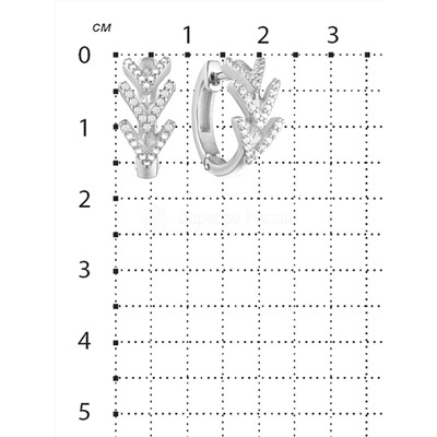 Серьги из серебра с фианитами родированные 925 пробы С-7267р200