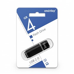 Флеш-диск 4GB Smart Buy Quartz черный