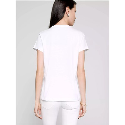 CONTE Белая хлопковая футболка с принтом "Girl power" LD 1117