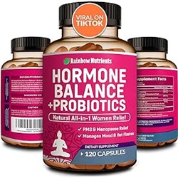 Hormone Balance + Probiotics For Women (3450mg) Natural Relief for Menopause, Weight Management, Hot Flashes, PMS, Bloating | 4:1 Chasteberry, Dong Quai, Black Cohosh & Maca | 120 Non GMO Capsules