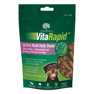 Vetalogica VitaRapid Active Multi Daily Treats für Hunde - 210g (7.4oz)