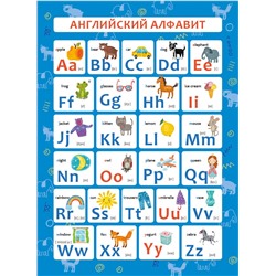 Обучающий плакат-листовка арт. 57814001 АНГЛИЙСКИЙ АЛФАВИТ /А3 (290х400 мм),1 л.,полноцветная печать