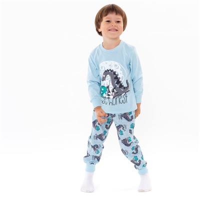 Пижама для мальчика, цвет голубой, рост 86 см