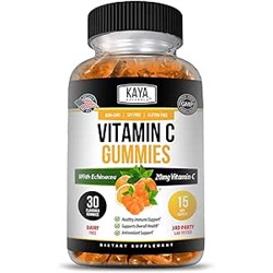 Kaya Naturals Immune Support Gummies, Zinc, Vitamin C & Echinacea, Great Flavored Gummy Vitamin Supplement 30 Count