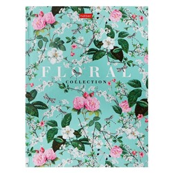 Бизнес-блокнот А5, 80 листов, в клетку, Floral collection, твёрдая обложка, 5-цветный блок, блок 65г/м2