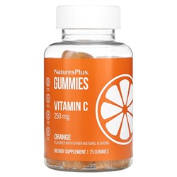 NaturesPlus Жевательные конфеты с витамином С, апельсин, 250 мг, 75 жевательных конфет (125 мг на жевательную конфету)
