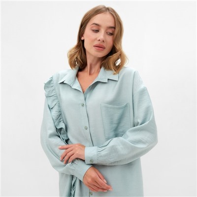 Костюм женский (блузка, шорты) MINAKU: Casual Collection цвет зеленый , р-р 42