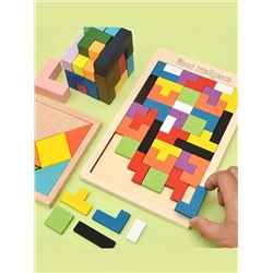 Buntes 3d Holzblock Puzzle Denksportaufgabe - Montessori Pädagogisches Spielzeug Für Kinder Zur Verbesserung Von Intelligenz Und Kreativität