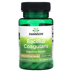 Swanson Bacillus Coagulans, 6 миллиардов КОЕ, 60 растительных капсул