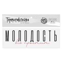 Термонаклейка для текстиля «Молодость», 18 × 6.5 см