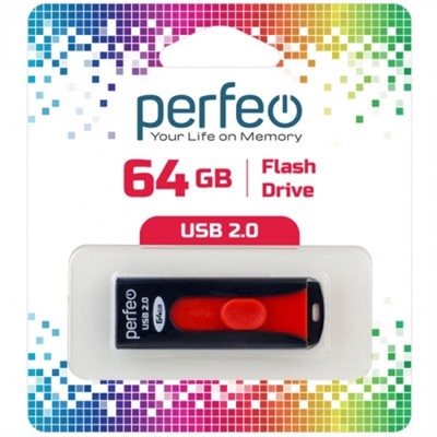 64Gb Perfeo S01 Black USB 2.0 (PF-S01B064)