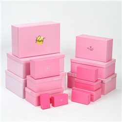 Набор коробок подарочных 15 в 1 «Розовый градиент», 12 х 7 х 4 см - 46,6 х 35,2 х 17.5 см