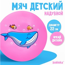 Мяч детский ZABIAKA «Кит», d=22 см, 60 г, цвет МИКС