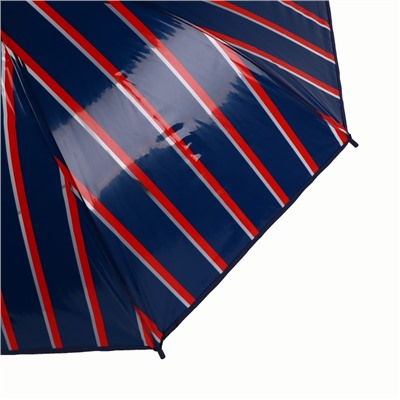 Зонт - трость полуавтоматический «Полосы», 8 спиц, R = 54 см, цвет синий/красный