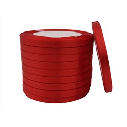 Однотонная атласная лента (красный), 6мм * 250 ярдов
