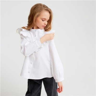 Блузка для девочки MINAKU цвет белый, р-р 146
