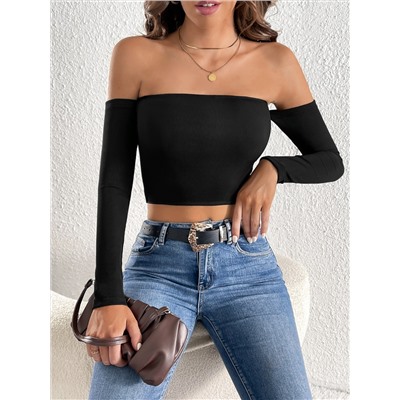 SHEIN Tall Schulterfreies Crop Top