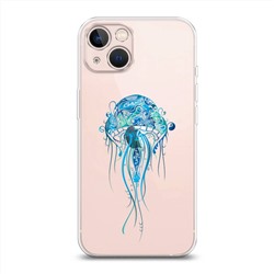 Силиконовый чехол Голубая медуза на iPhone 13