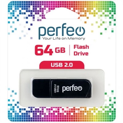 64Gb Perfeo C10 Black USB 2.0 (PF-C10B064)