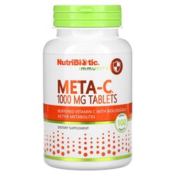 NutriBiotic Immunity, Мета-С, 1000 мг, 100 веганских таблеток