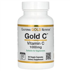 California Gold Nutrition, Gold C, витамин C класса USP, 1000 мг, 60 вегетарианских капсул