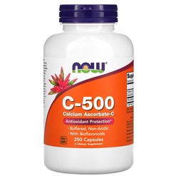 NOW Foods C-500, Аскорбат кальция-C, 250 капсул