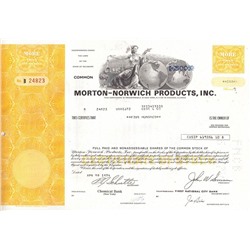Акция Производственная компания Morton-Norwich products, США (1960-е, 1970-е гг.)